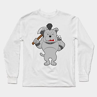 Dog as Warrior with Ax Long Sleeve T-Shirt